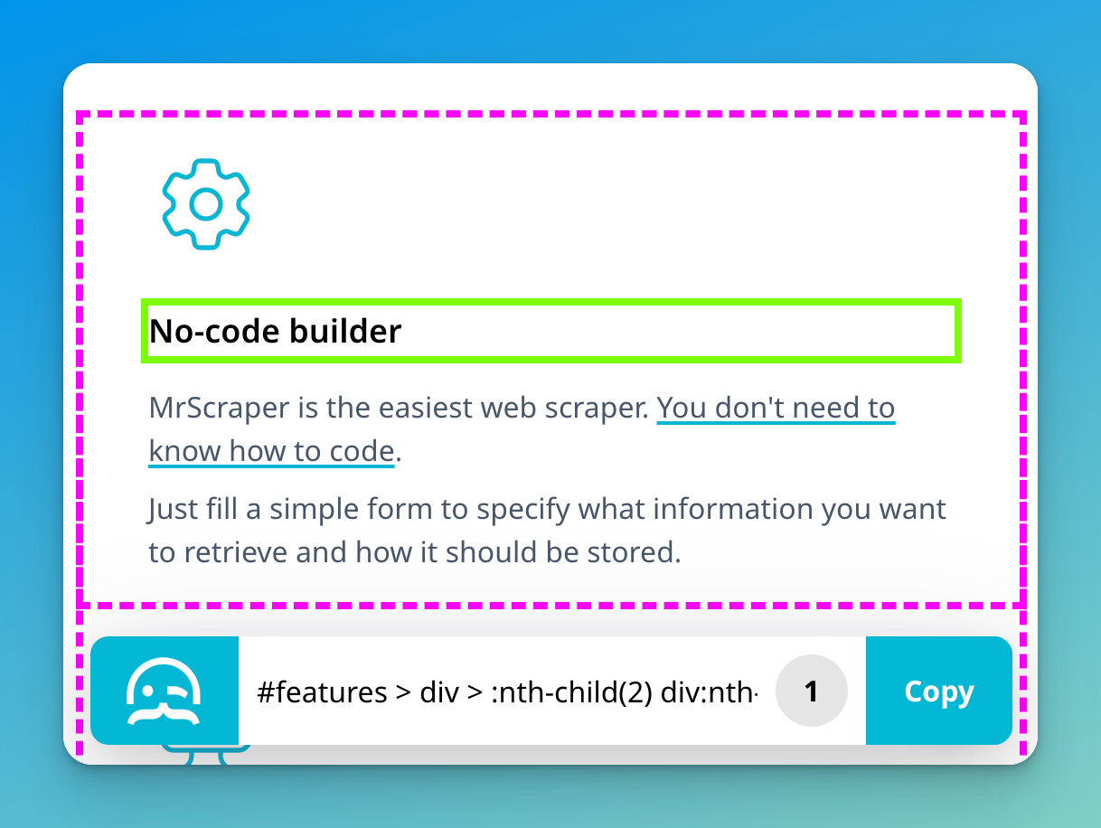 MrScraper visual dashboard