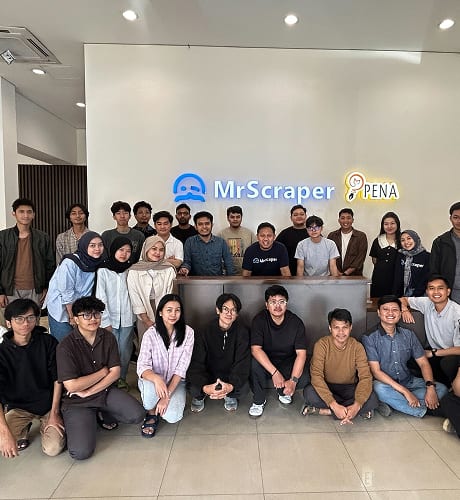 The MrScraper team together at the Bandung office